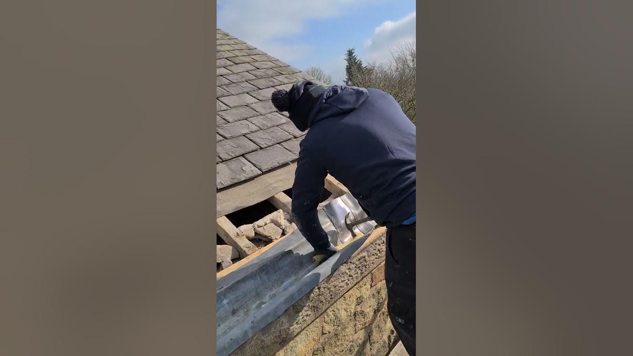 Lead bossing by the boss on this big lead gutter job. YouTube