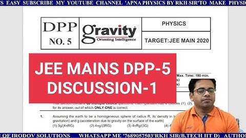 DPP-5 DISCUSSION-1(Q.9,17,19,25,26,27,28,30) BASED ON IIT JEE MAINS  By RKH Sir BTECH IIT D