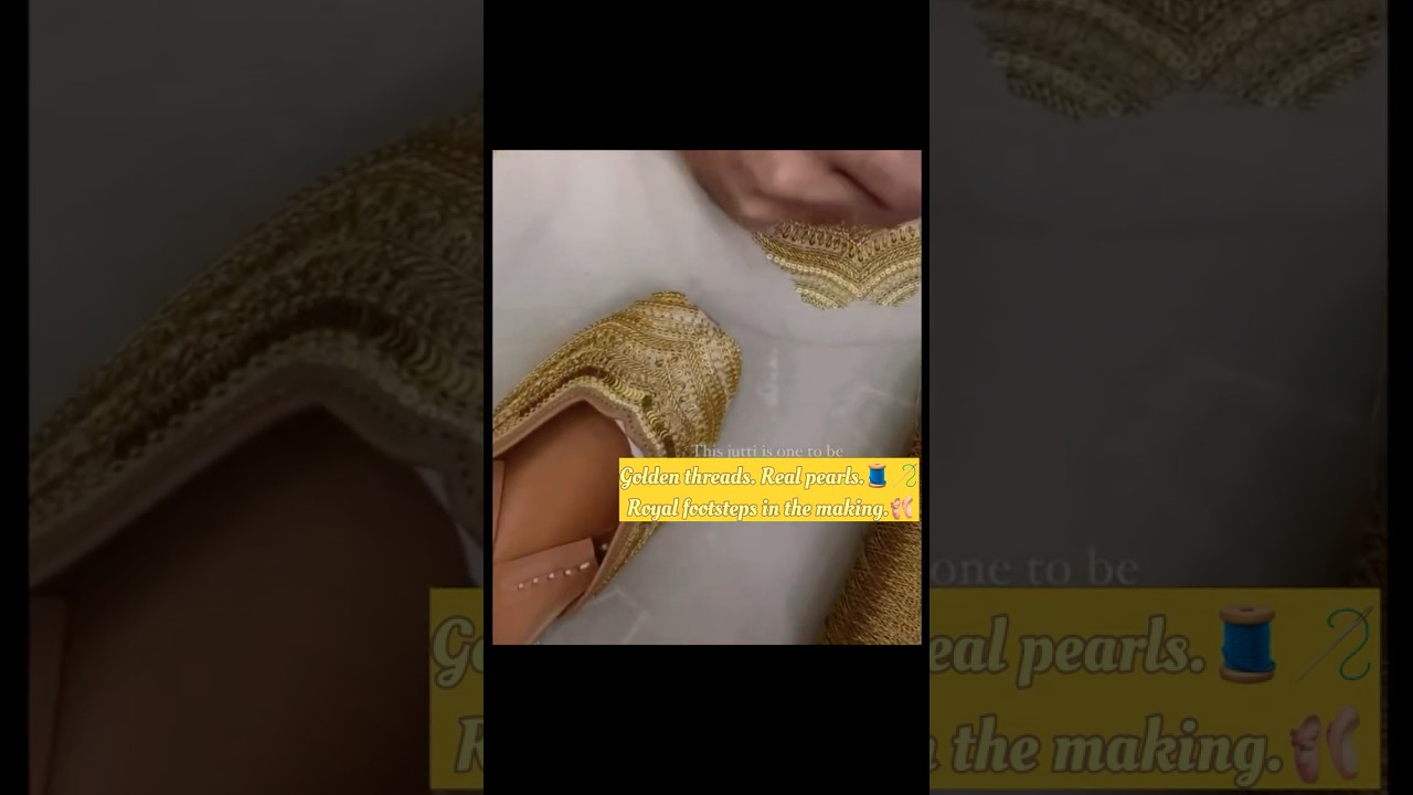 Golden threads, graceful steps 💫Elegance begins at your feet 👣 