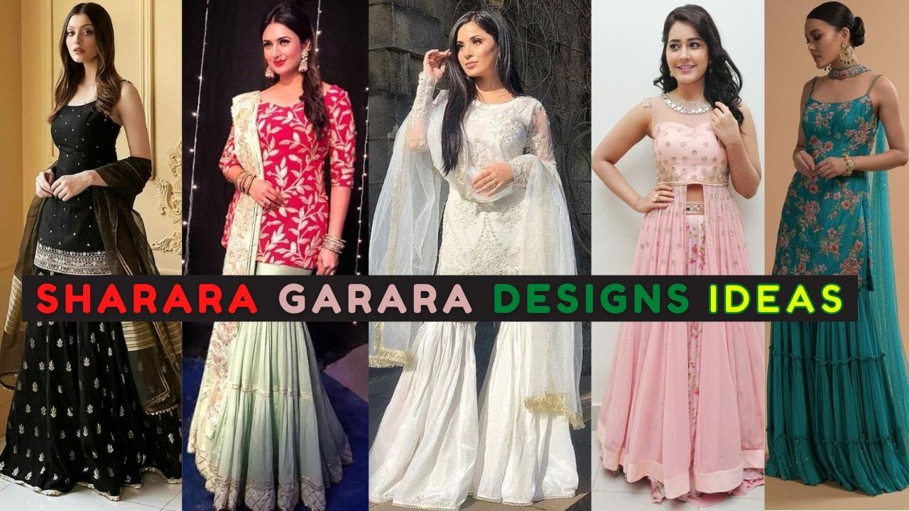 New Latest 2021 Party Wear And Wedding Sharara Gharara design Ideas, New  Trend Sharara Gharara