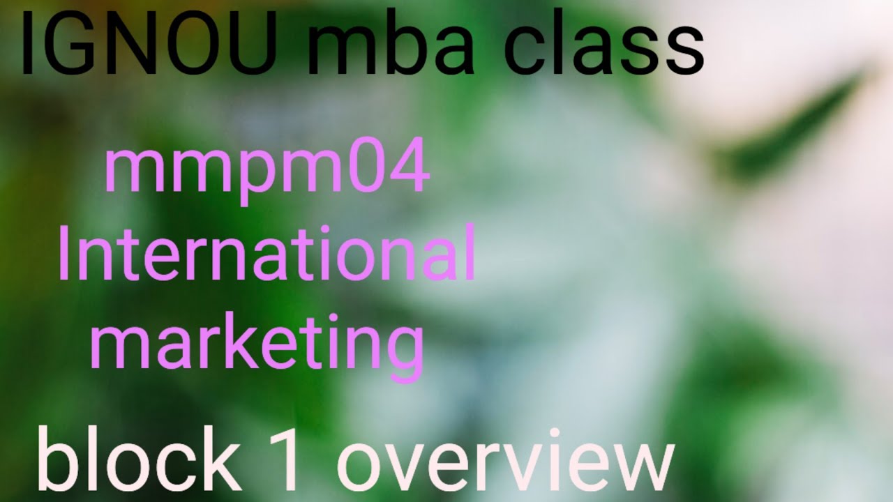 IGNOU MMPM 04 class! Block 1 overview! IGNOU mmpm04 important questions