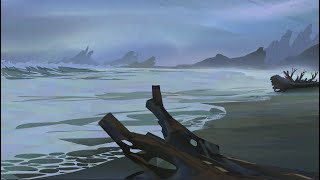 STORMY BEACH | digital painting done on heavypaint | timelapse.