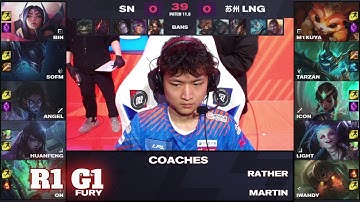 SN vs LNG - Game 1 | Round 1 LPL Spring 2021 playoffs | Suning vs LNG Gaming G1
