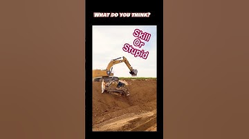 Dozer sliding down steep slope #stupid or #skills #operator #work #construction #excavation