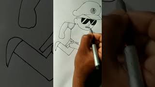 Little Singham Running Drawing