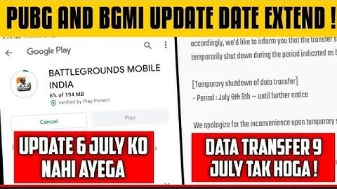 BGMI AND PUBG 1.5 UPDATE NOT COMING ON 6TH JULY | BGMI DATA TRANSFER SHUTDOWN DATE EXTENDED