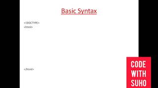Details HTML tutorial for beginners  in Hindi - 01- HTML Basic Syntax. Update