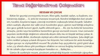 4. Sınıf Türkçe 6. Tema Sanat Tema Sonu Değerlendirme