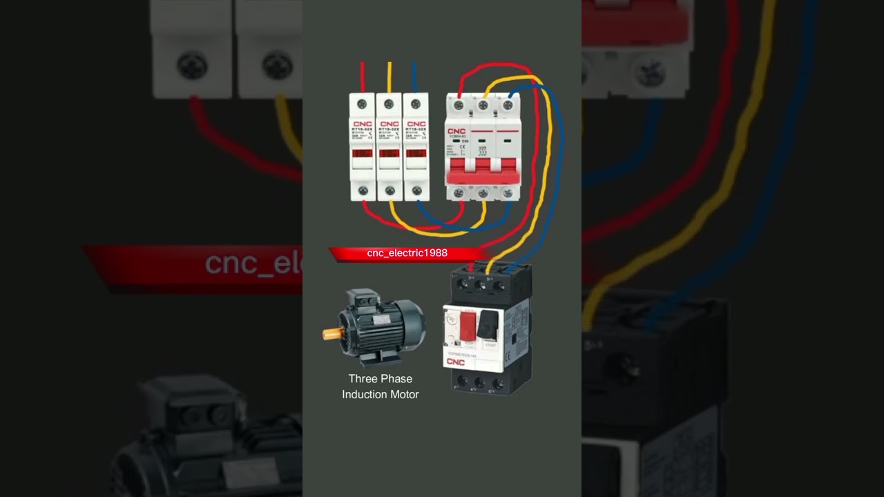 Three phase induction motor controlling with fuses, MCB and MPCB