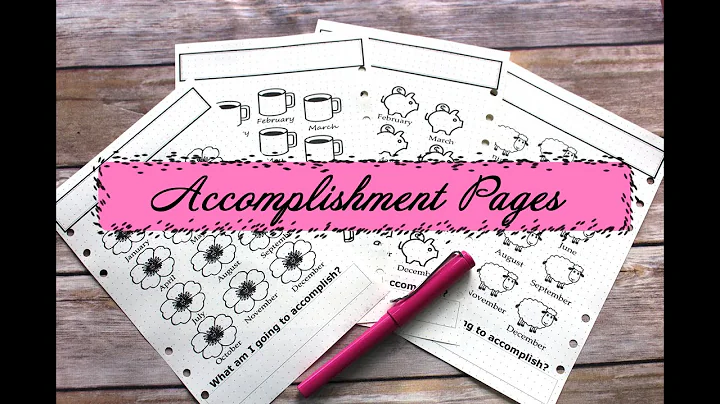 Accomplishment pages for your planner