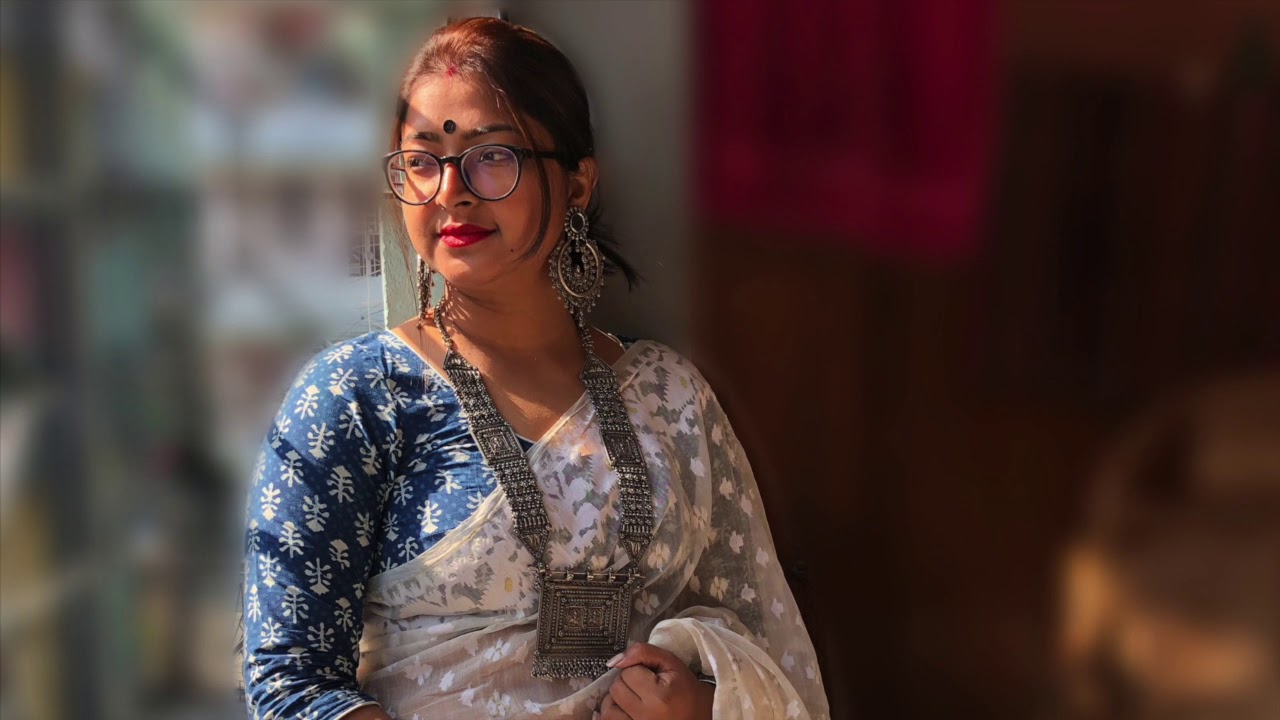 #88 Combination of White Saree And Blue Blouse... (Requested Video)