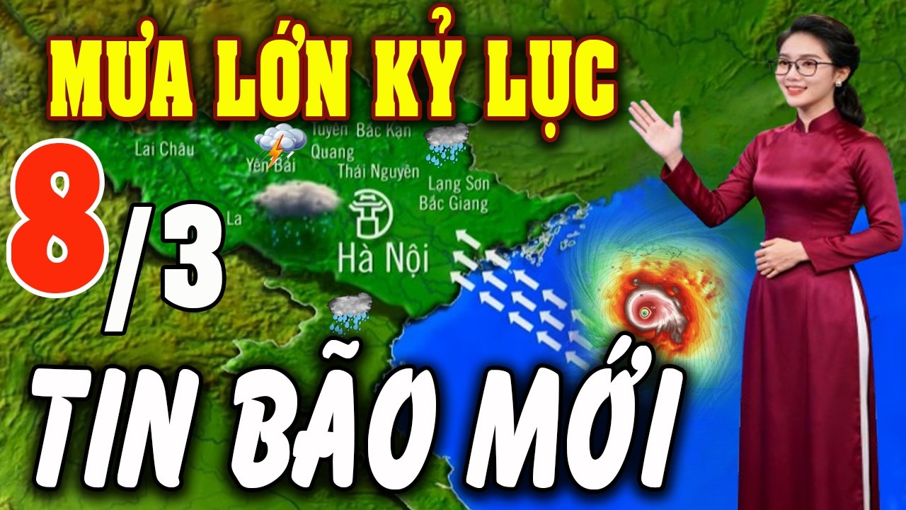 🔴[Trực Tiếp] TIN BÃO KHẨN 8/3: Áp thấp , gió mạnh,mưa rét diện rộng#baoso1 #thoitiet