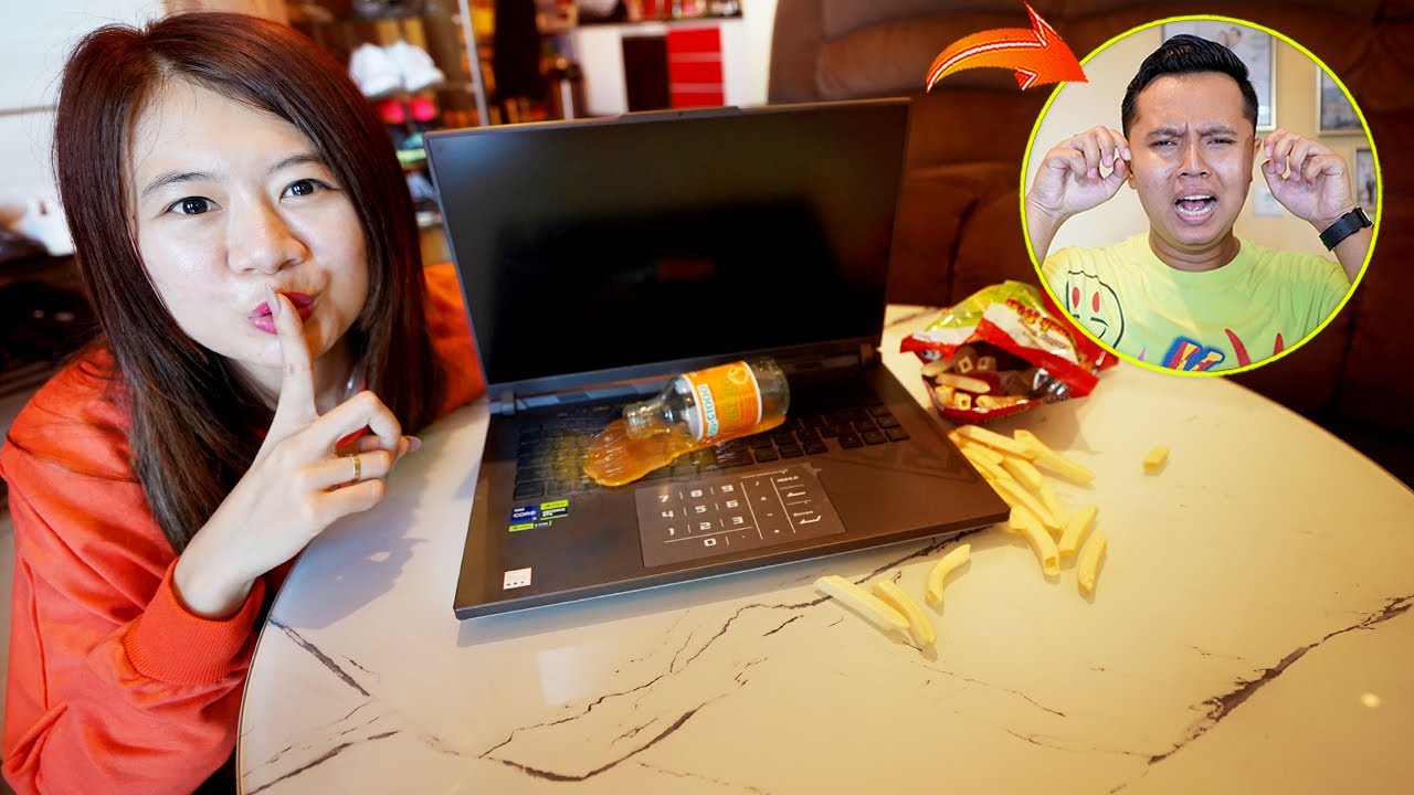 PRANK TUMPAHIN MINUMAN DI LAPTOP ZAINAL!! DIA AUTO PANIK!!