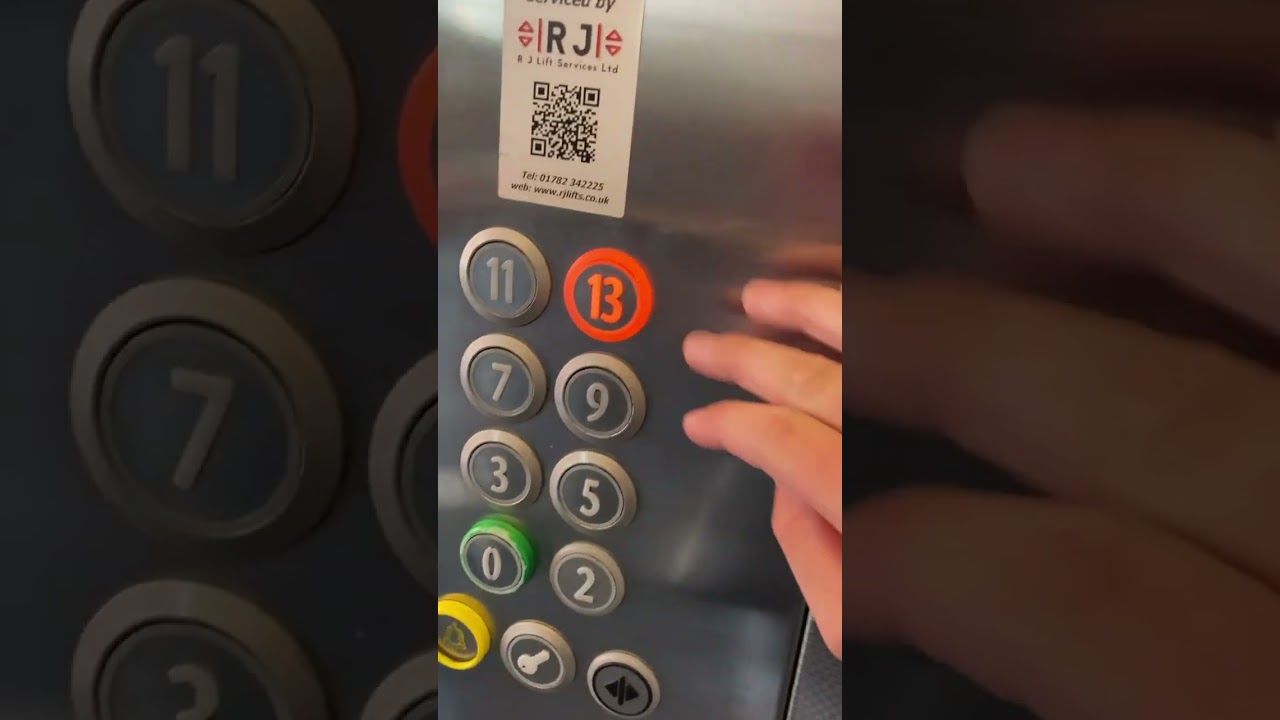 Kone ecodisc lift on hotel side of Grainger town car park Newcastle