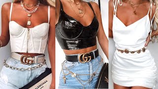 OUTFITS CINTURONES MODA TENDENCIAS 2019 2020 MODA MUJER - YouTube