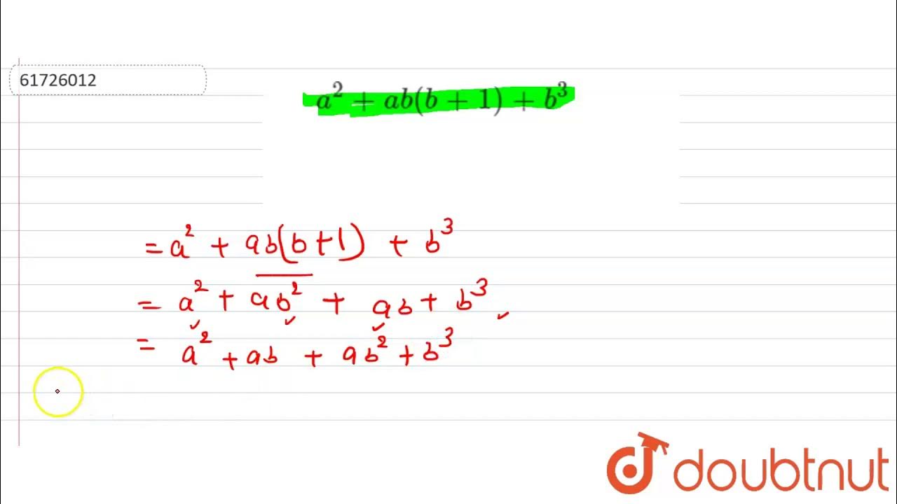 `a^2+ab(b+1)+b^3` - YouTube
