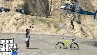 GTA 5 LSPDFR 0.4.1 #716 California Highway Patrol Helicopter Rescues Biker Stuck In Knee High Mud screenshot 4