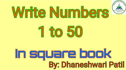 Write numbers 1 to 50 in square book
