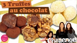  3 recettes de TRUFFES AU CHOCOLAT FACILES et RAPIDES ! CHOCOLAT noir, blanc et praliné 