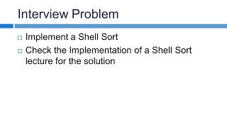 149 Implement  Shell Sort Algorithm Interview Problem
