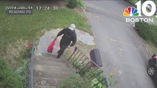 Man seen on camera in burglary in Reading, Mass,