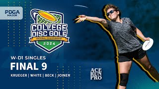 2024 College Disc Golf National Championships | W-DI Singles FINAL 9 | Krueger, White, Beck, Joiner
