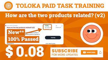 How are the two products related? (v2) Training Toloka (New). 0.08$ Per Task, 100% Passed