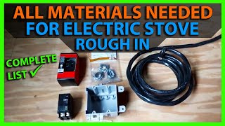 Materials For Electric Range / Stove Rough In  Receptacle, Box, Wire, Circuit Breaker, & Receptacle