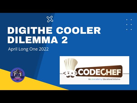 The Cooler Dilemma 2 Problem Code: WATERCOOLER2 | CodeChef Solution | PYTH 3.6