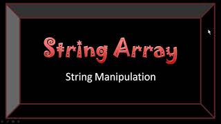String Arrays Java Program Examples | String Manipulation | ICSE Syllabus