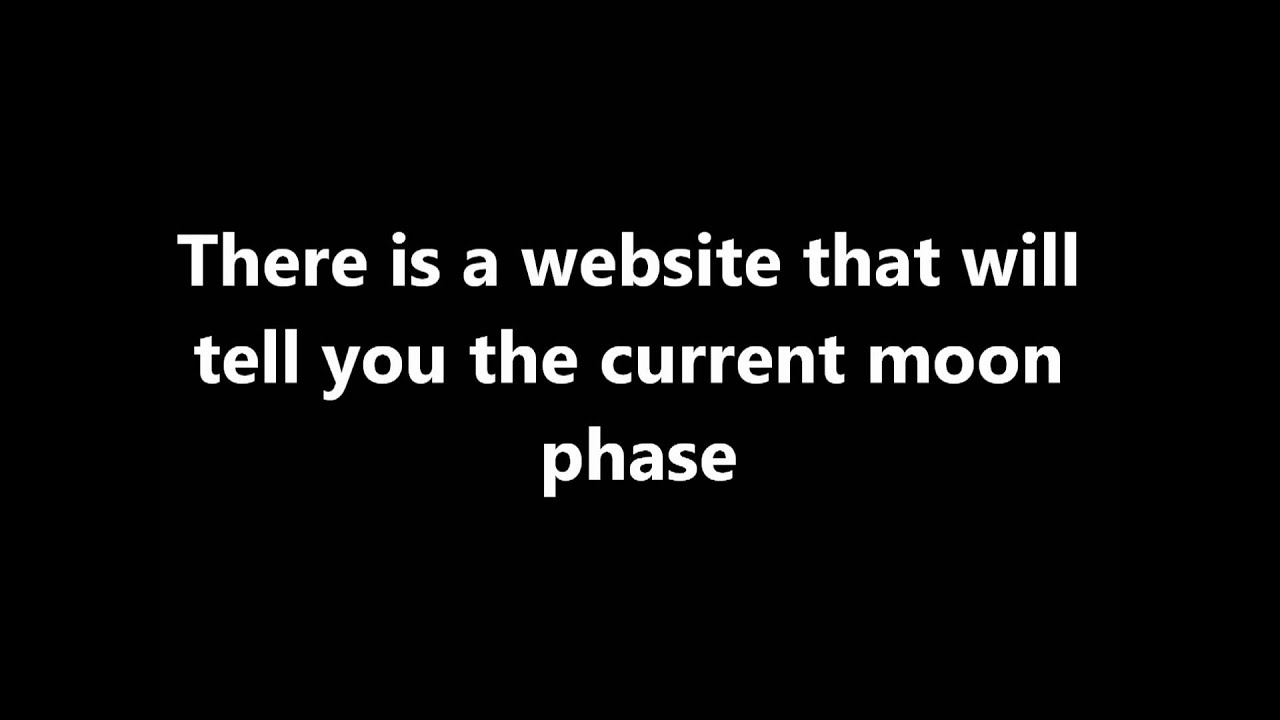 How To Find Out The Current Moon Phase YouTube