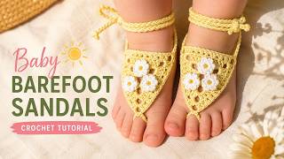 Crochet Baby Barefoot Sandals Tutorial for Beginners | Fast & Cute Summer Baby Gift