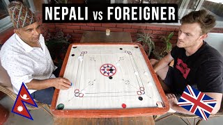 PLAYING CARROM BOARD WITH LOCAL IN NEPAL ??