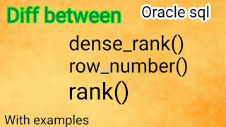 very simple and easy way to understand the row_number,rank,dense_rank 👩‍🏫 || 2022