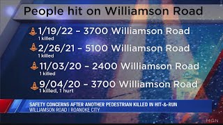 Concerns over safety after another pedestrian is struck on Williamson Road in Roanoke