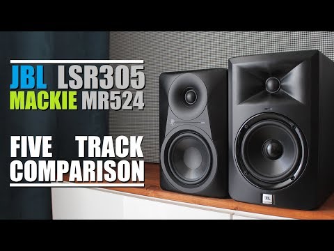 Mackie MR524 vs JBL LSR305  ||  5 Track Comparison