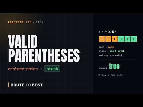 LeetCode #20: Valid Parentheses — The Stack Problem