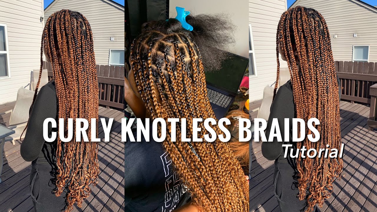 KNOTLESS BRAIDS WITH CURLS USING FLEXI RODS FOR ENDS!! THW CHEAPER METHOD  :)