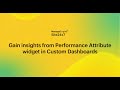 Performance Attribute widgets | Site24x7 Custom Dashboards