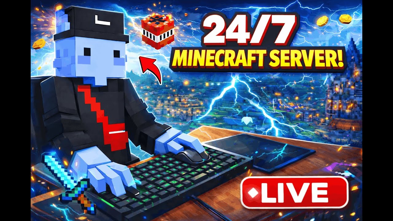 MINECRAFT LIVE PUBLIC SMP 24/7 ! JAVA & BEDROCK / POCKET EDITION # ...