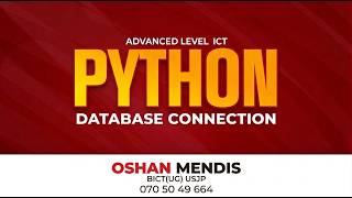 PYTHON + MYSQL DATABASE CONNECTION