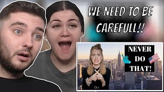 British Couple Reacts to 8 DON'TS When Visiting the United States of America | Don't do this in USA!