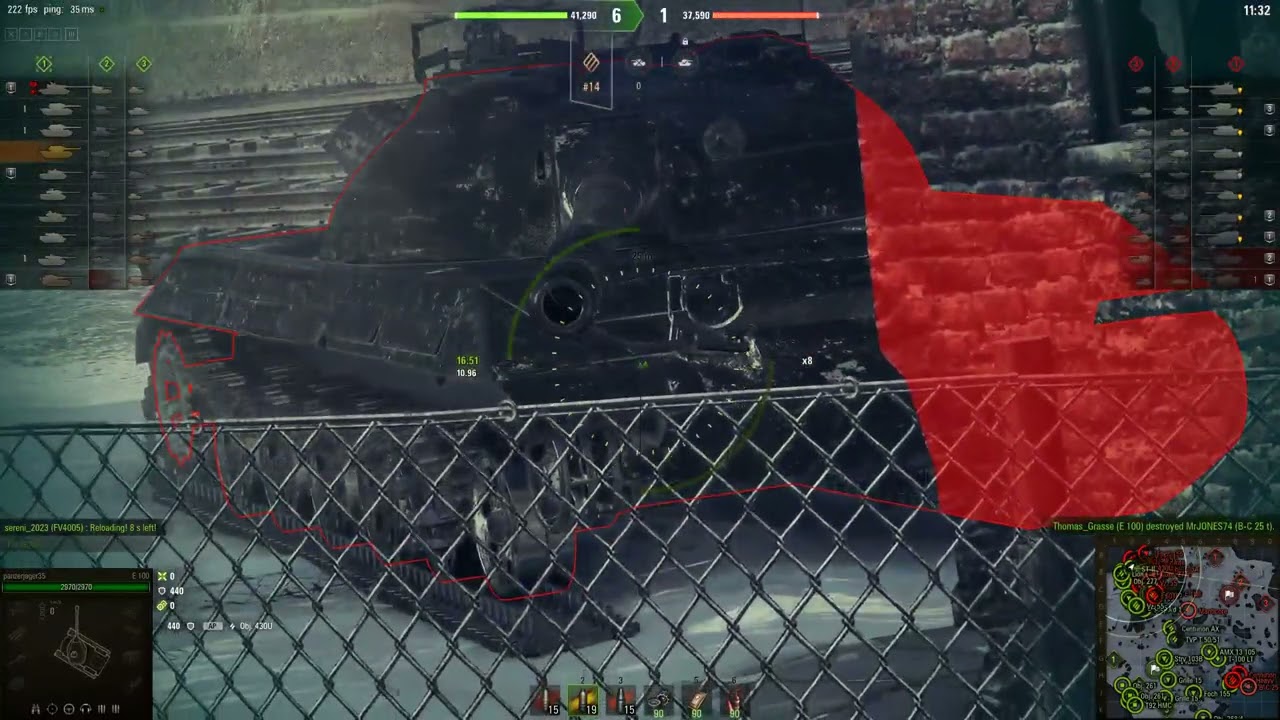 World of Tanks E100 5500 damage Grand battle, bit aggresive play