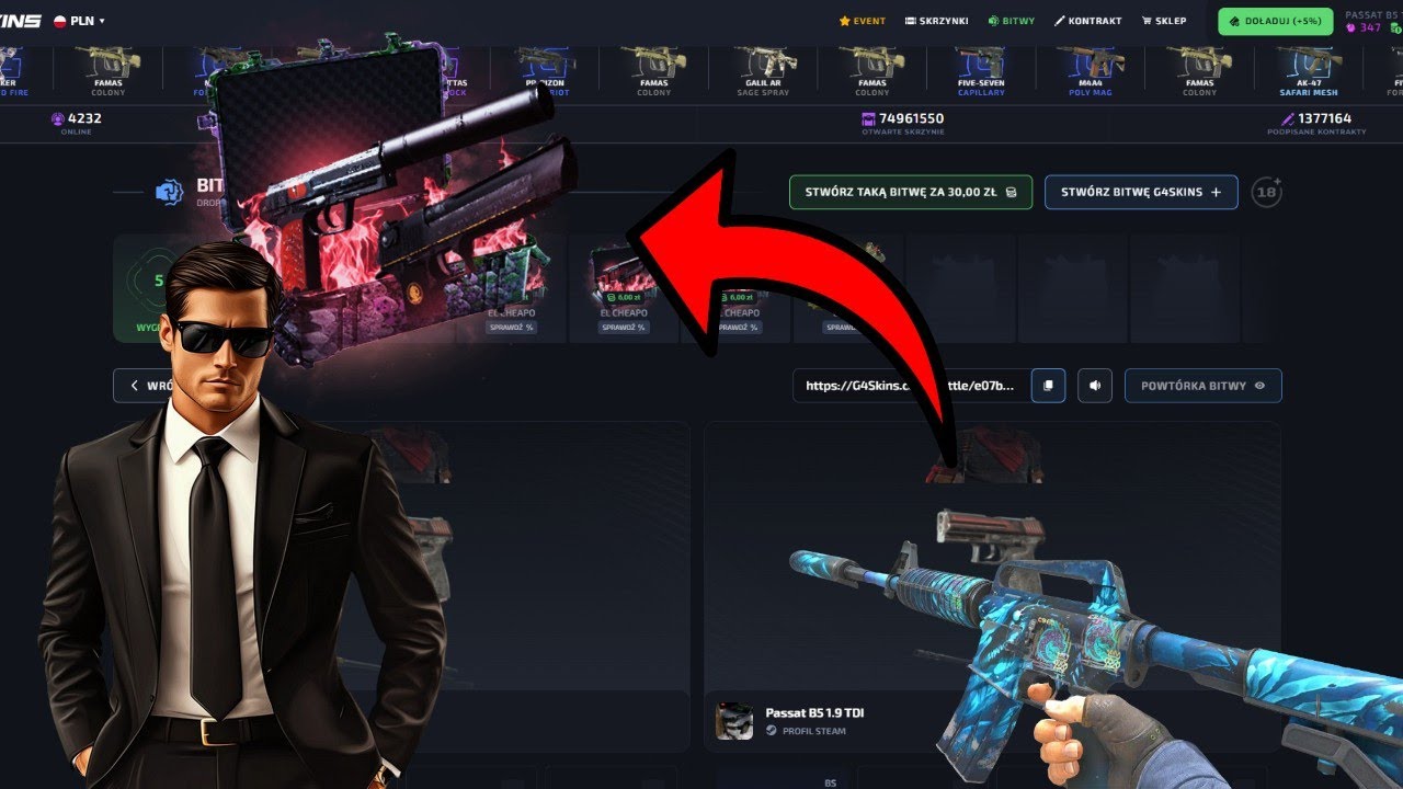 El CHEAPO CZYLI JAK Z 50 ZŁ ZROBIĆ PROFIT G4SKINS (KONKURS)
