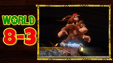 Donkey Kong Country Returns 3D - 8-3 Roasting Rails All Puzzle Pieces and KONG Letters