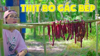 Làm Món Thịt Bò Gác Bếp Ở Trong Rừng