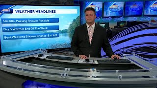 Video: Mostly clouds with chance for a few spotty sprinkles