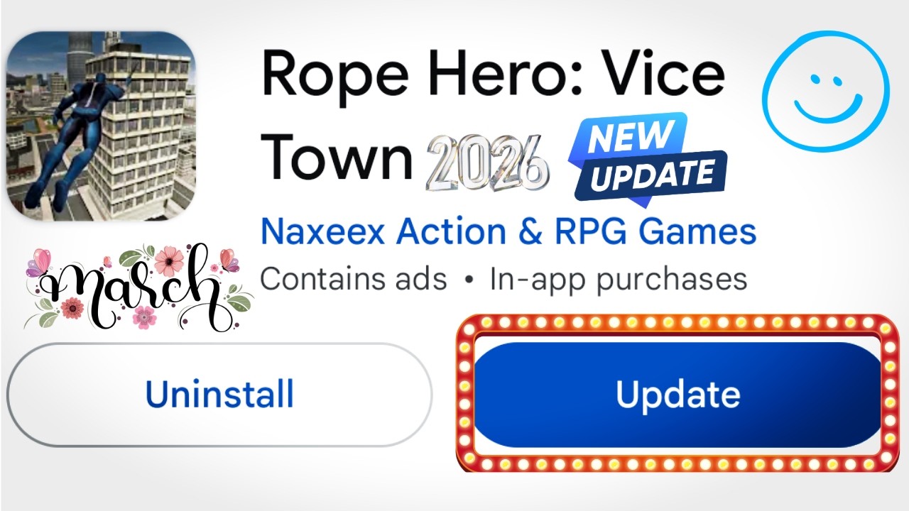 Rope Hero Vice Town March Update Launched 💥🔥 | Rope Hero Vice Town 7.0.6 UPDATE #ropehero