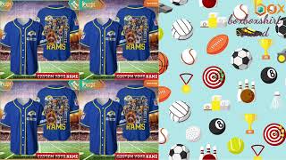 Los Angeles Rams Mascot Custom Baseball Jersey