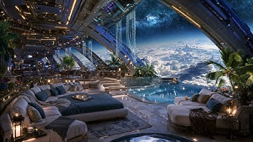 🎵 Synura Drift: Tranquil Balcony View in the Clouds | Ambient Soundscape & Gentle Water | 4K | 10 hr